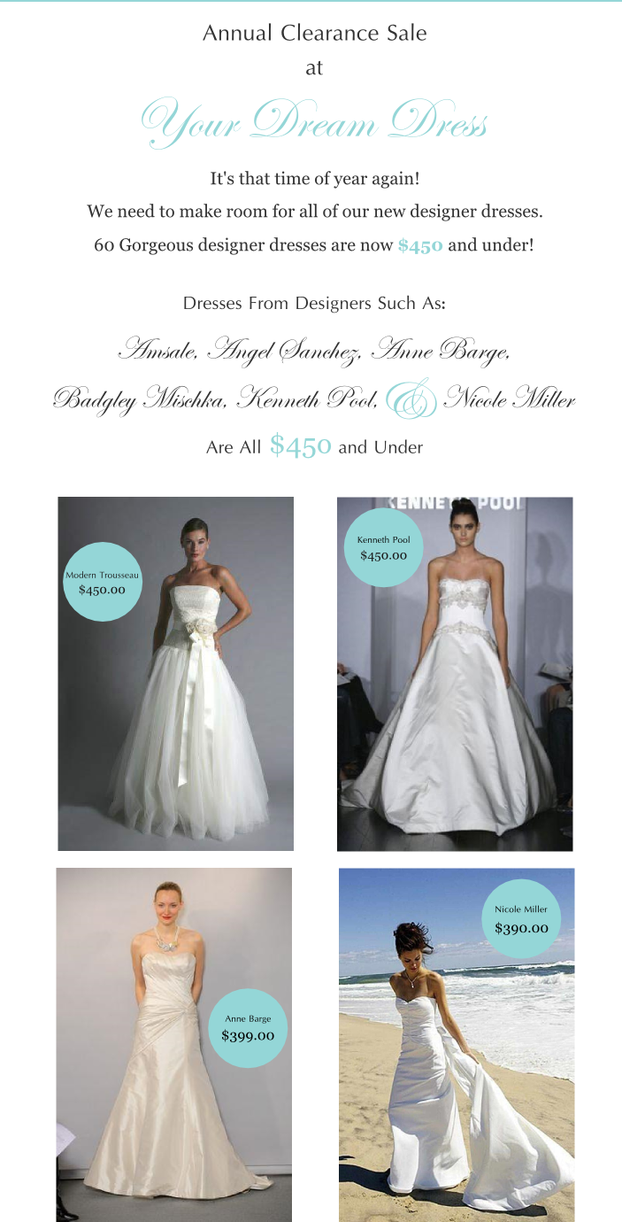 clearance designer dresses
