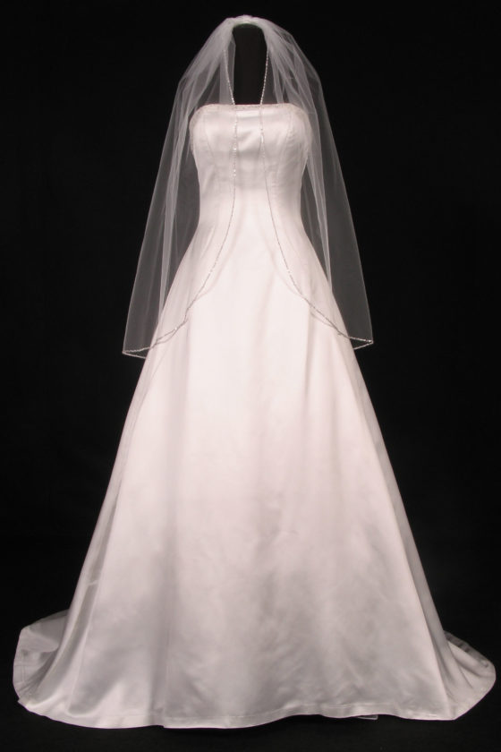 S3008VL Diamond White Bridal Veil