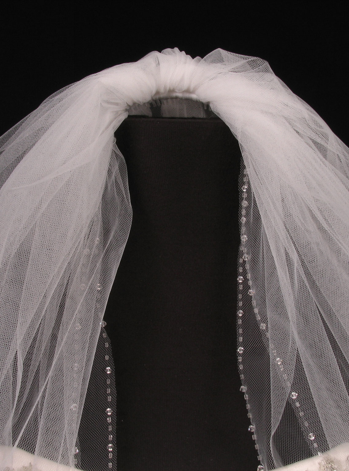 Your Dream Dress Exclusive S2622VL Diamond White Waist Length Bridal Veil, view 3