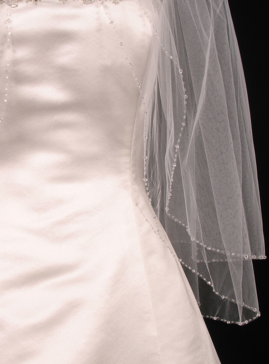 Your Dream Dress Exclusive S2622VL Diamond White Waist Length Bridal Veil, view 4