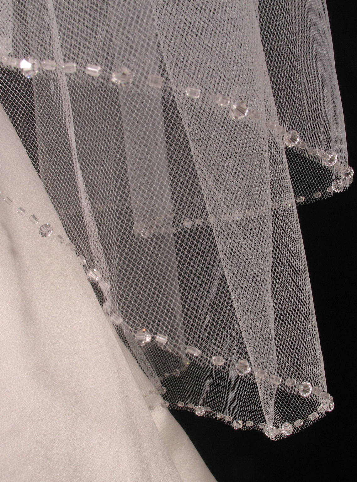 Your Dream Dress Exclusive S2622VL Diamond White Waist Length Bridal Veil, view 5