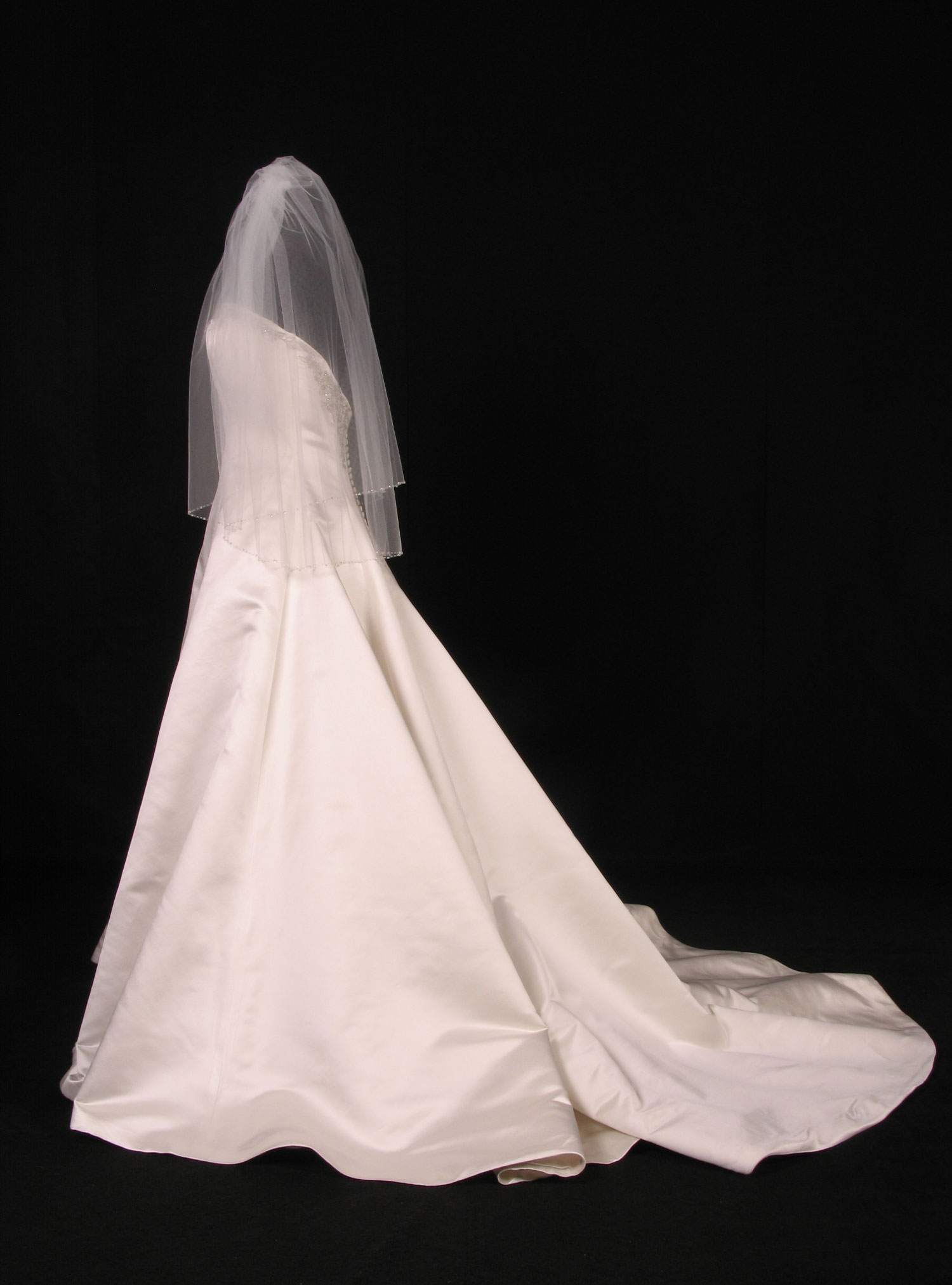 Your Dream Dress Exclusive S2622VL Diamond White Waist Length Bridal Veil, view 7