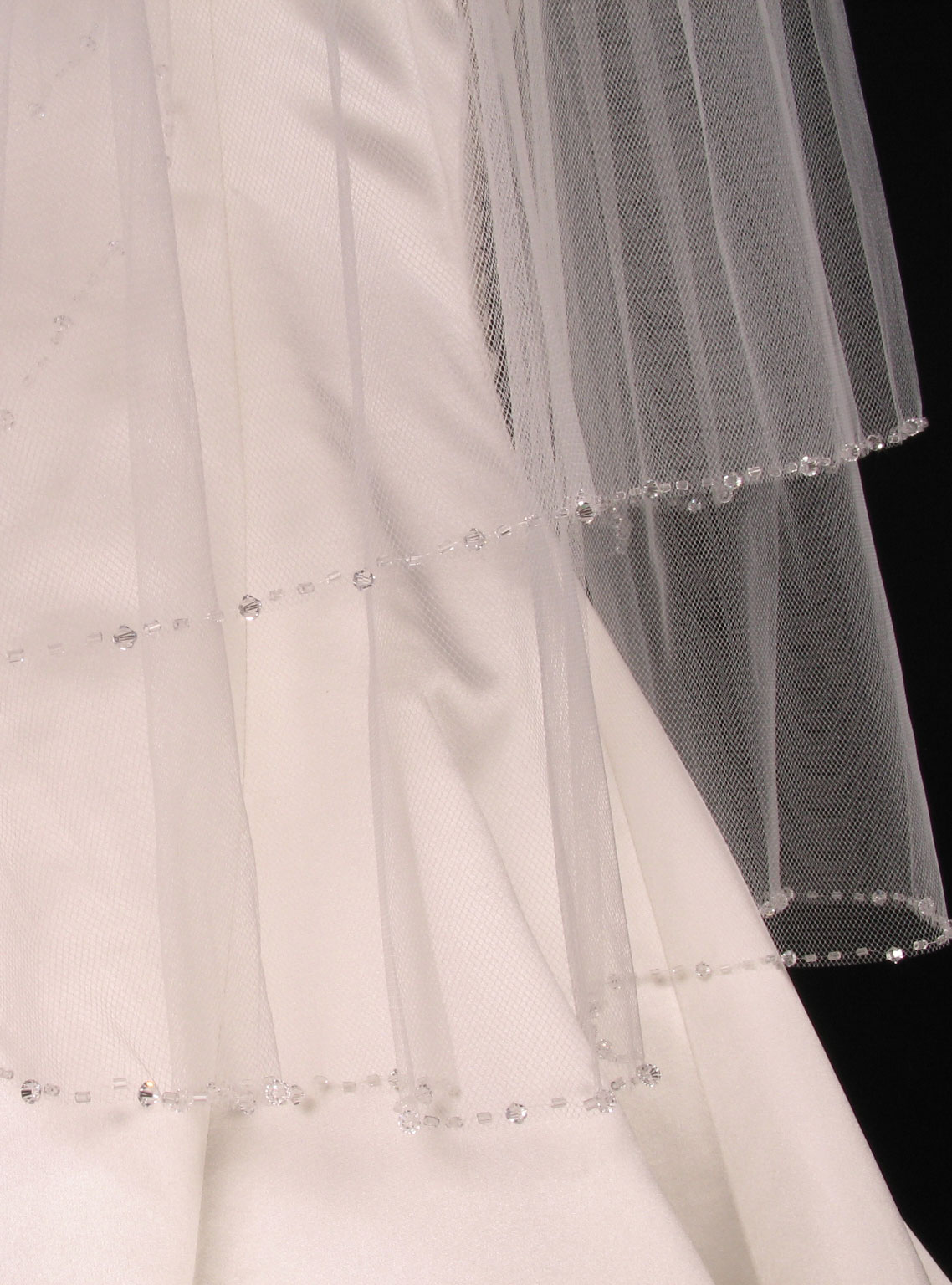 Your Dream Dress Exclusive S2622VL Diamond White Waist Length Bridal Veil, view 10