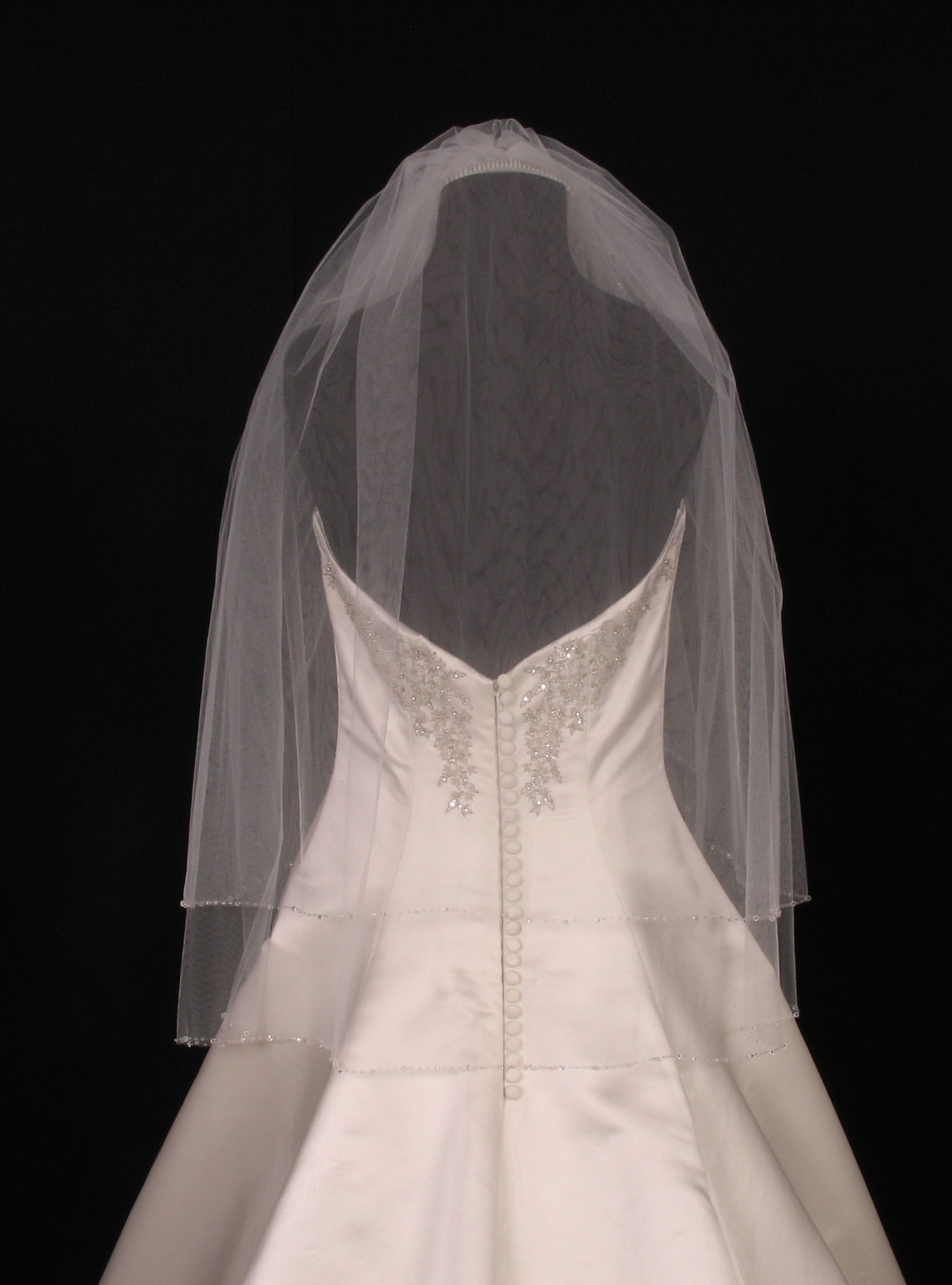 Your Dream Dress Exclusive S2622VL Diamond White Waist Length Bridal Veil, view 12