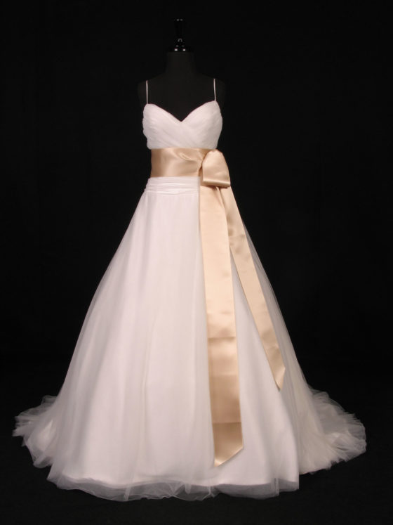 Champagne Double Faced Satin Ribbon Sash