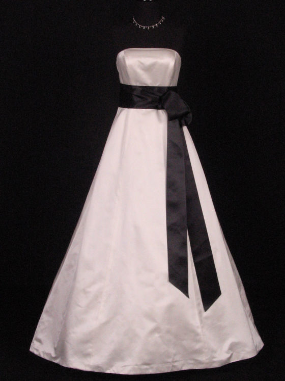 Black Double Faced Satin Ribbon Sash