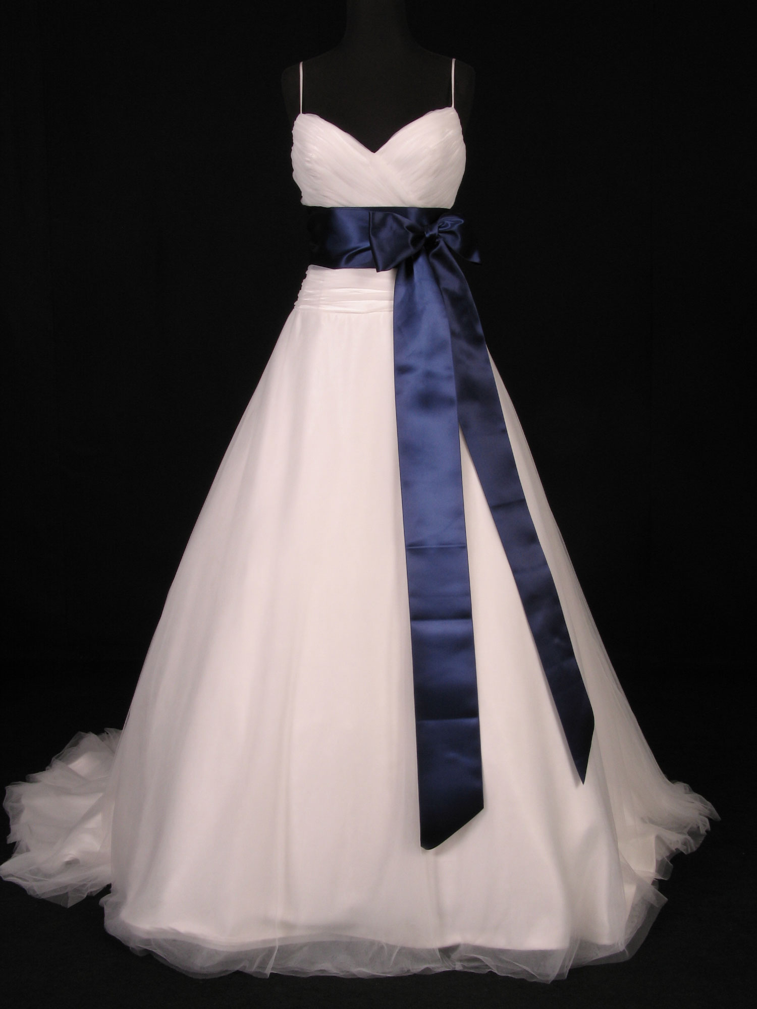 Navy Double Faced Satin Ribbon Sash Belt Your Dream Dress