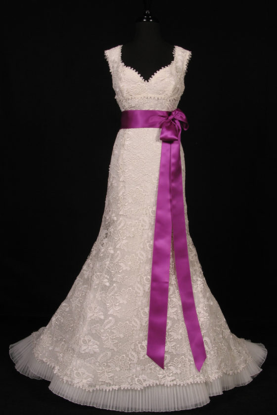 Purple Double Faced Satin Ribbon Sash