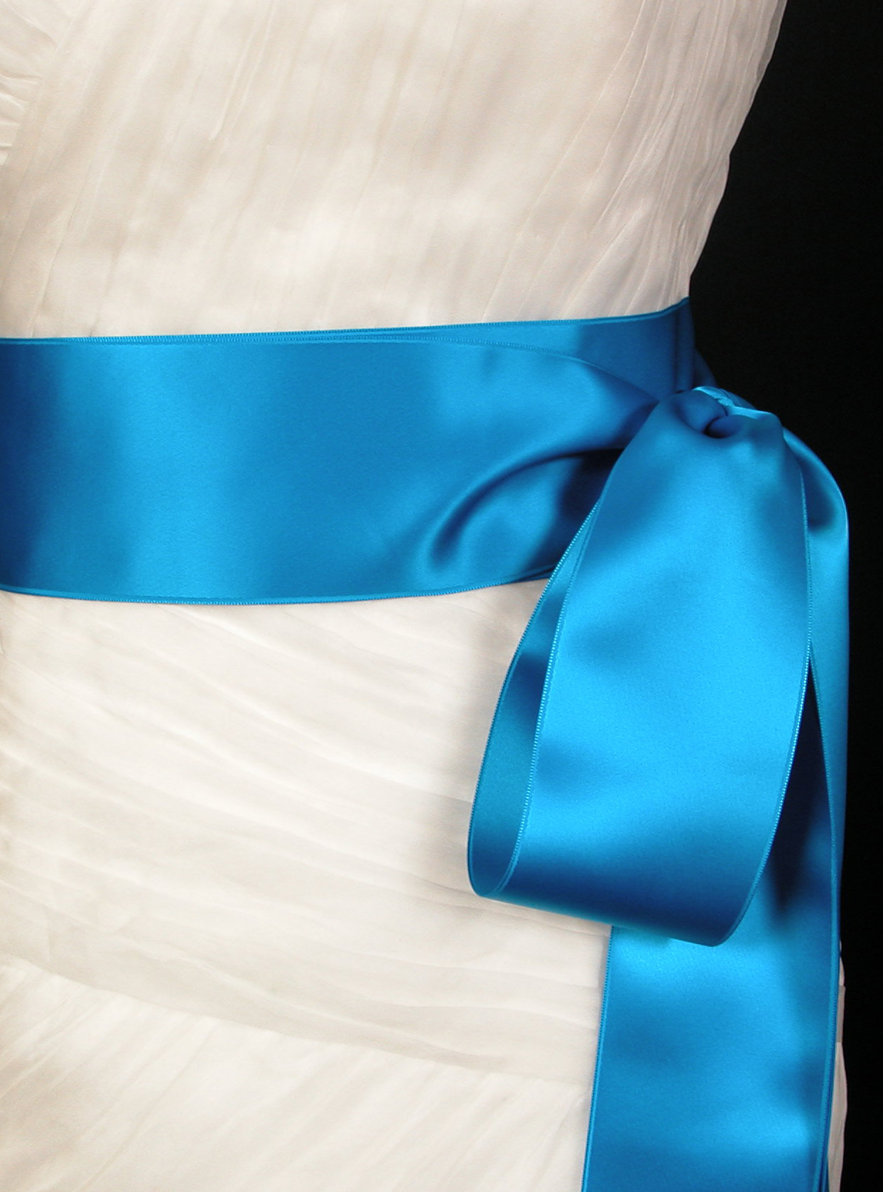Marine Blue Double Faced Satin Ribbon Sash - Your Dream Dress