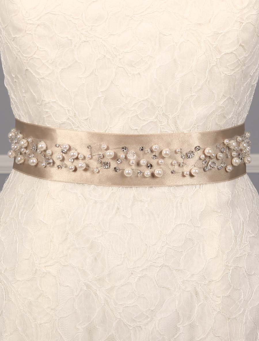 Champagne Embellished Bridal Sash On Sale Your Dream Dress