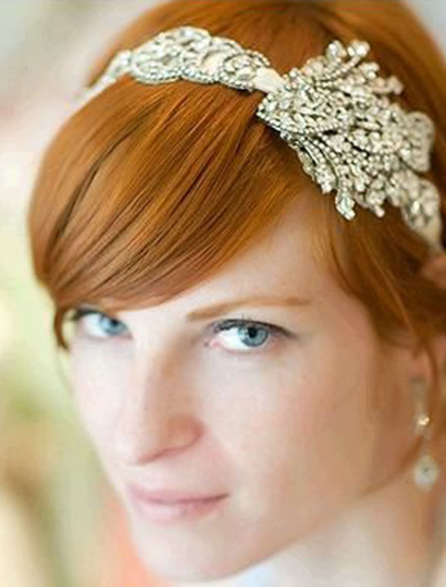 Maria Elena Embellished Bridal Ribbon Headband