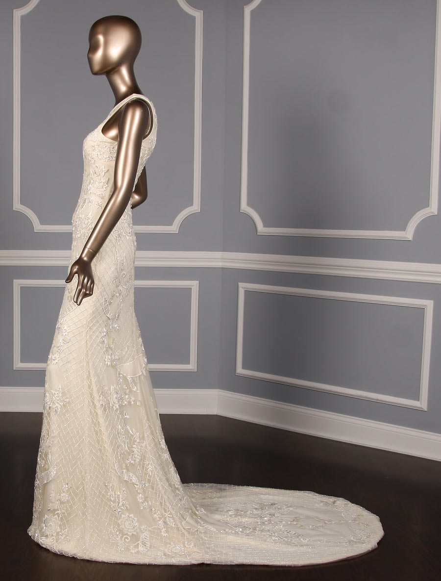 Carmen Marc Valvo Evelyn C90071 Wedding Dress Size 8, view 6