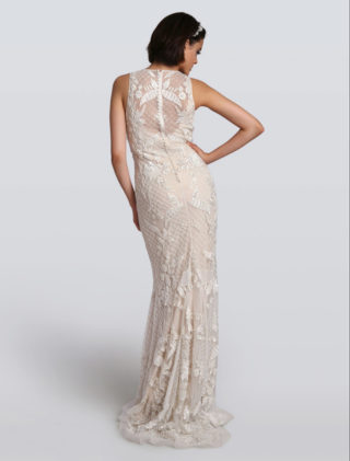 Carmen Marc Valvo Evelyn C90071 Wedding Dress Size 8, view 2