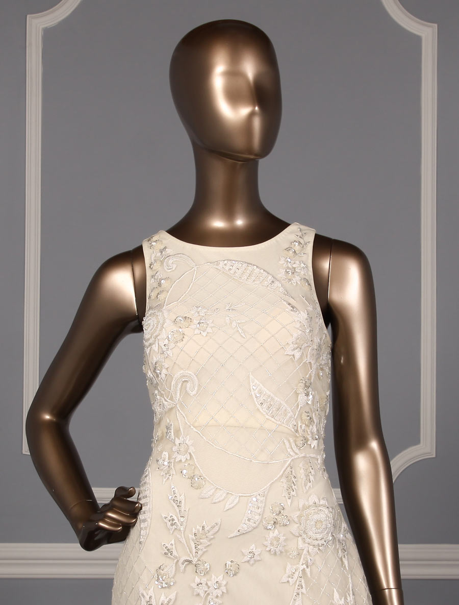 Carmen Marc Valvo Evelyn C90071 Wedding Dress Size 8, view 4