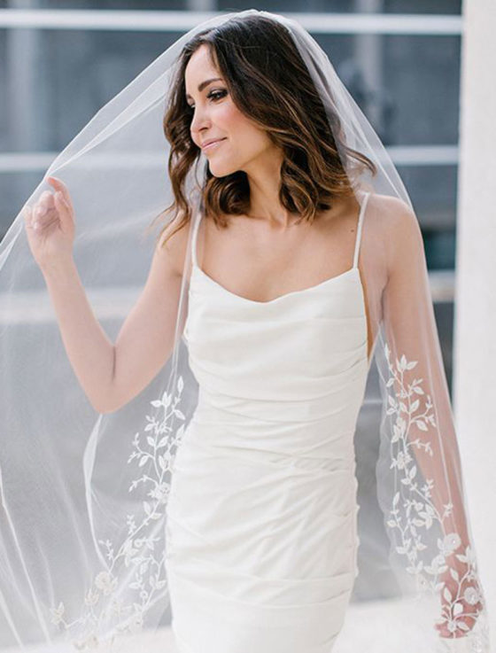 Toni Federici E1-6427 Secret Garden Bridal Veil on Person