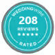 WeddingWire rated badge: 208 actual brides reviewed Your Dream Dress